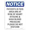 Signmission OSHA Notice, 5" Height, Patients In This Area Are At Risk Sign, 5" X 3.5", Portrait OS-NS-D-35-V-17151 - alternate 1